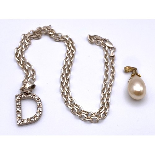 893 - Silver heavy chain and 