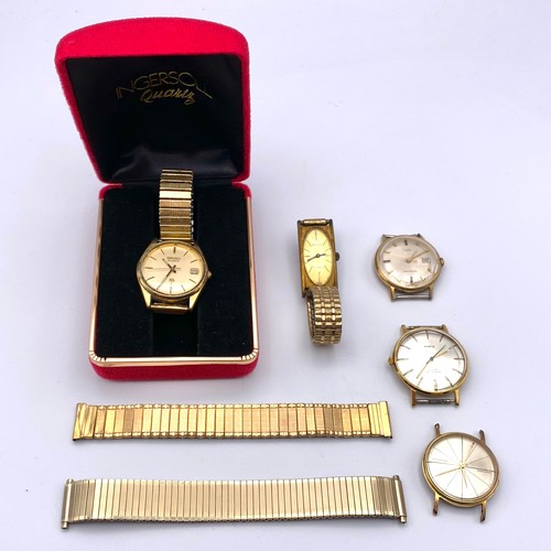 894 - Men's vintage dress watches and straps.