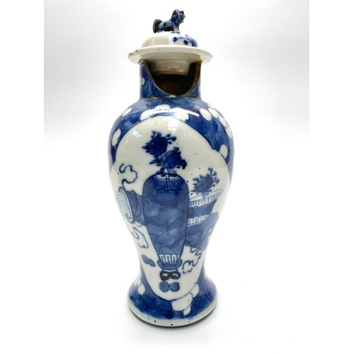 730 - 19th century Chinese vase with damage to the top and markings to the base, and a collection of Chine... 