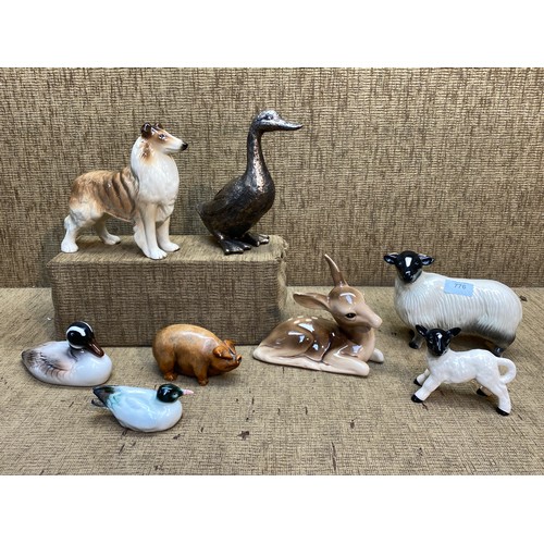 776 - Selection of ceramic and marble animals. (some Spanish)