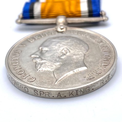 914 - WW1 British War Medal and Victory Medal awarded to 287680 SPR A King RE. in mint condition. With ori... 