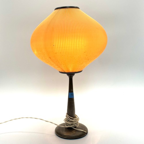 1227 - Vintage 1970s Scandinavian wooden table lamp.