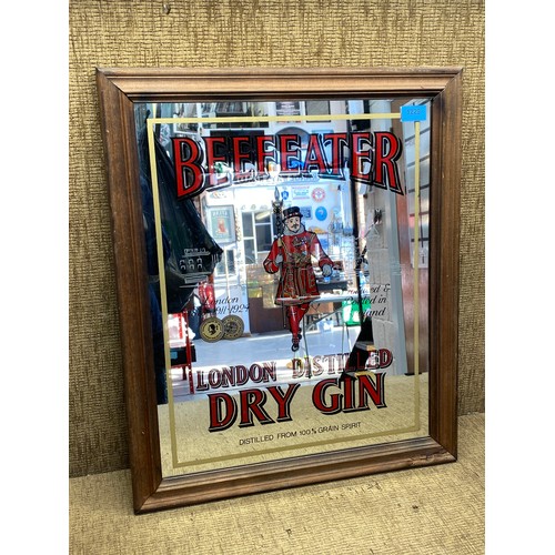 1229 - Beefeater London distilled dry gin advertising mirror.

Size: 60cm x 50cm.