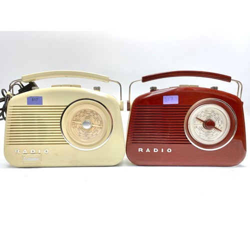 517 - 2 Steeple tone retro style radio.