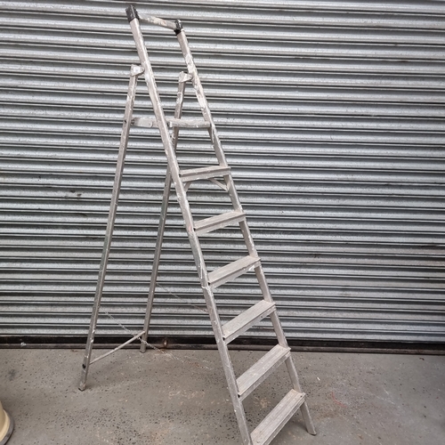 351 - Set of Aluminium step ladders.