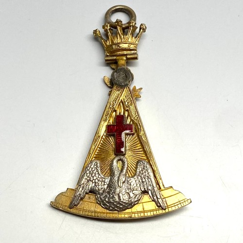 921A - Masonic Rose Croix 18th Degree Collar Jewel in original box by Spencer and Co Great Queen street Lon... 