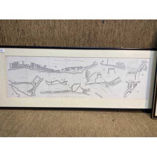 1186A - Two framed maps including a collection of British docks and ordnance survey map of Newport area.