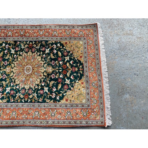 657 - Authentic Turkish rug with makers mark. See additional images for details. 81 x 111 cm.