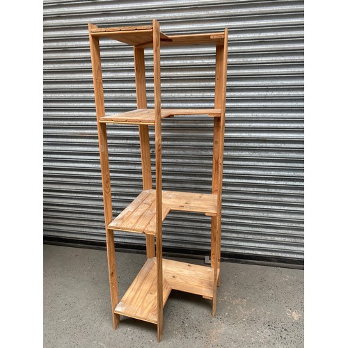 83 - 4 tier pine corner shelf.