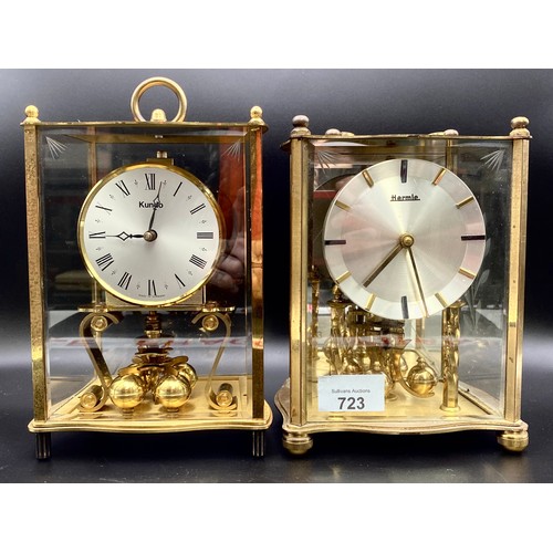 723 - Hermie and Kundo vintage carriage clocks.