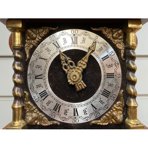 724 - Vintage Dutch 'Nu elck syn sin' (Now each to their own) wall hanging clock.(working)