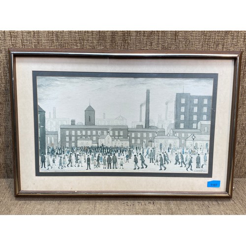 1187 - Large L.S Lowry print. 65 x 44 cm.