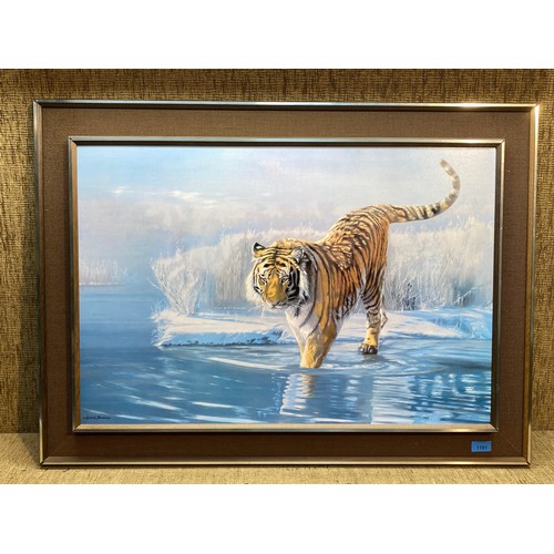 1191 - Large print of a Siberian Tiger by Leonard pearman.Size: 69cm x 96cm.