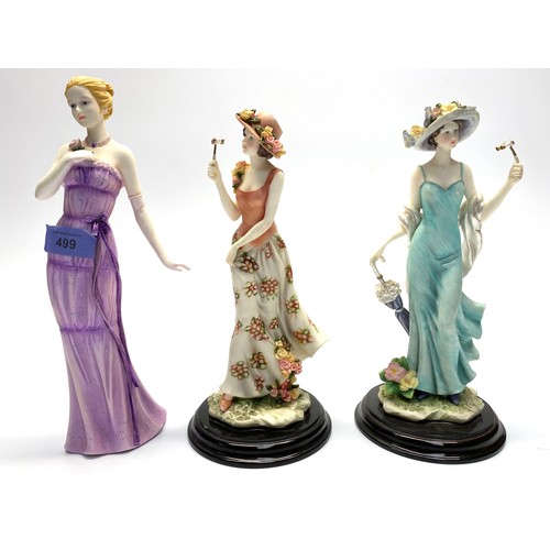 499 - 3 resin figures of elegant ladies including: the regal collection, 1935 8, diana.