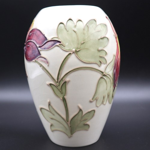 956 - Moorcroft Vase In The Columbine Pattern by Walter Moorcroft circa 1950-86. 35cm tall.