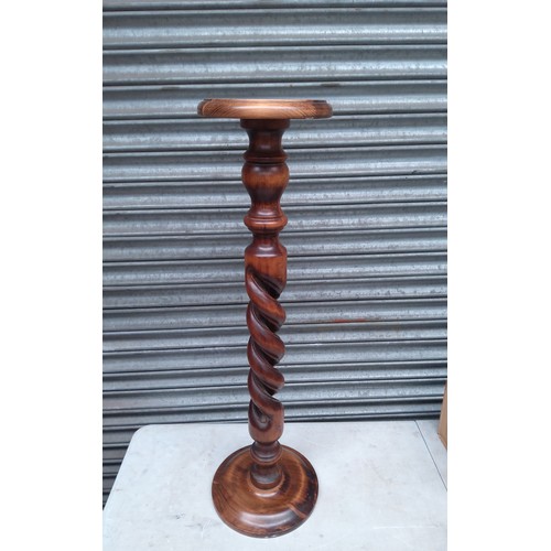 1207 - Barley twist plant stand. 96cm tall.