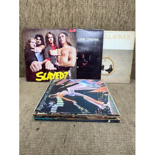 1235 - Selection of 10 vinyls including: Slade, Cat Stevens and Cream.