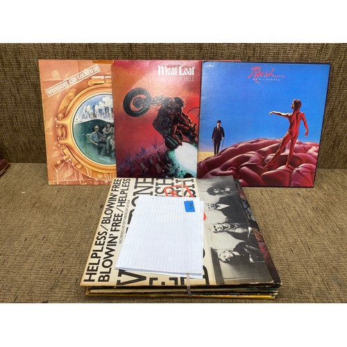 1242 - Selection of 10 vinyls including: Meat Loaf, Rush and Wishbone.