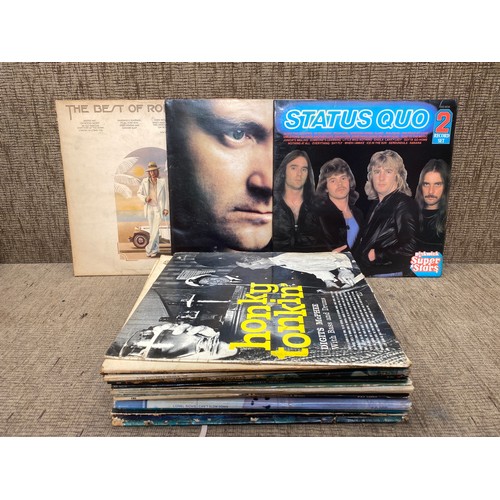 1245 - Selection of 20 vinyls including: Rod Stewart, Phil Collins and Status Quo.