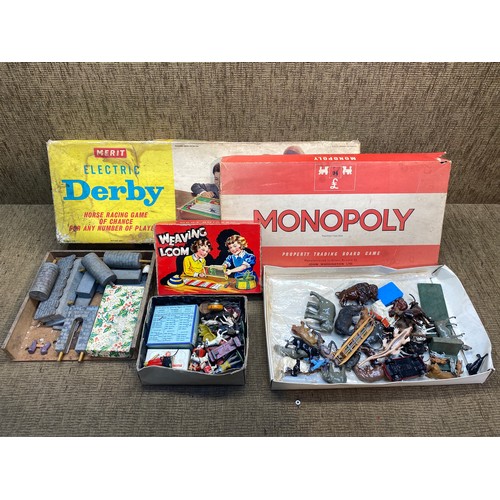 1259 - Selection of retro games including: monopoly, weaving room and electric derby.