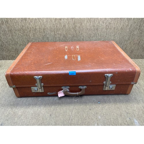 1260 - Antique leather suit case.