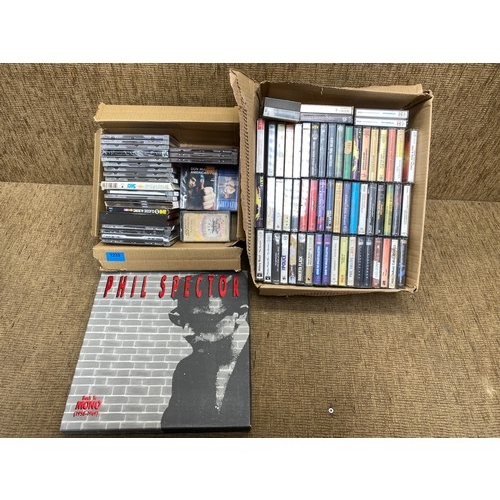 1233 - Large collection of cassette tapes and a Phil Spector back to mono vinyl record.