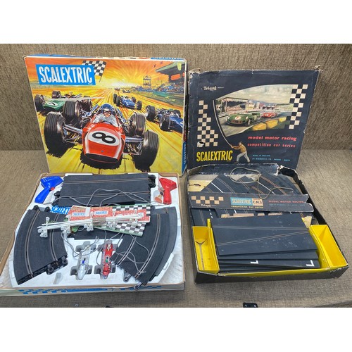 1265 - Two vintage Scalextric including Grand Prix 50 pieces set (including cars) and model moto racing (mi... 