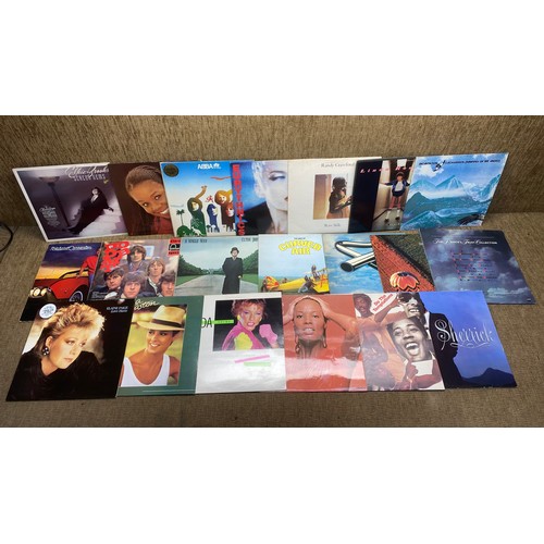 1223 - Vinyl record albums including: ABBA, Randy Crawford and The Erythmics.