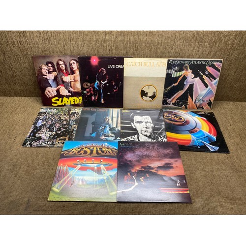 1235 - Selection of 10 vinyls including: Slade, Cat Stevens and Cream.