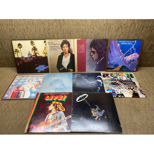 1237 - Selection of 10 vinyls including: Bob Marley, Bruce Springseen and Eagles.