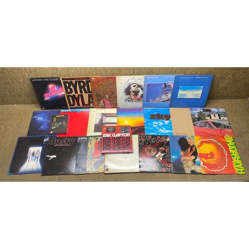 1238 - Selection of 20 vinyls including: Dire Straits, Stevie Wonder and The Byrds.