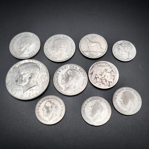 853 - 10 Silver and Half silver coins, British, USA and Irish.