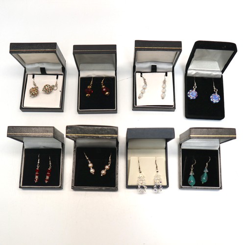 462 - Selection of 8 boxed costume jewellery earrings.