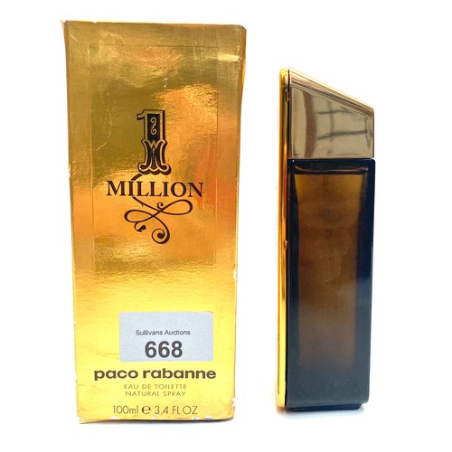 668 - Boxed Paco Rabanne 1Million 100ml after shave. looks unused.