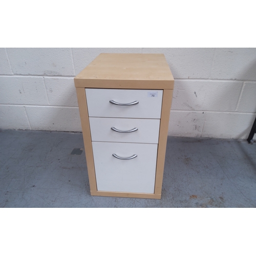 73 - Three drawer storage unit