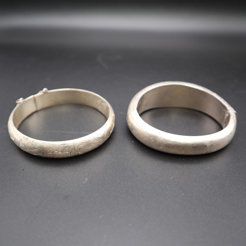 873 - Two silver bangles 53g