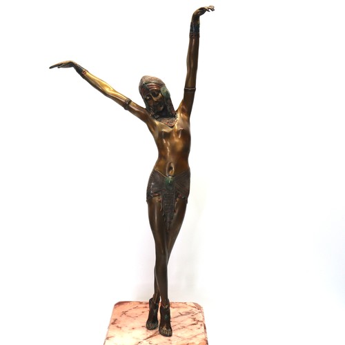 682 - Art deco Egyptian of a lithe dancer, bronze figure 