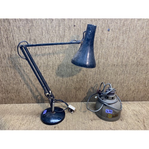 476 - Angle poised lamp and PRINZ 500 universal enlarger lamp.