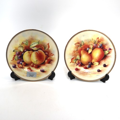 717 - Two Fenton china plates signed D Wallace. 20cm.