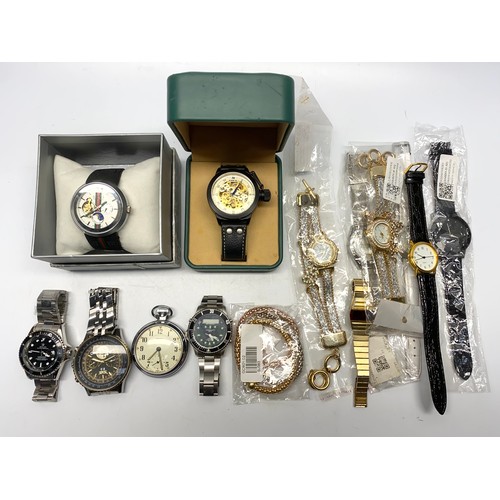 752 - Selection of stylish watches (some retail packaged and boxed).