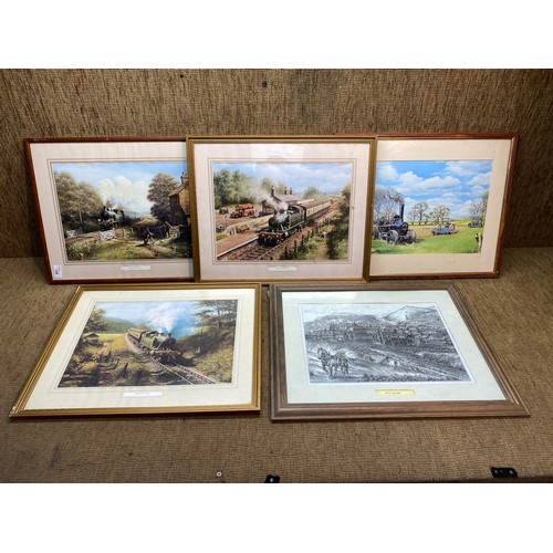 158 - 4 framed images of trains.

Size 52cm x 42cm.