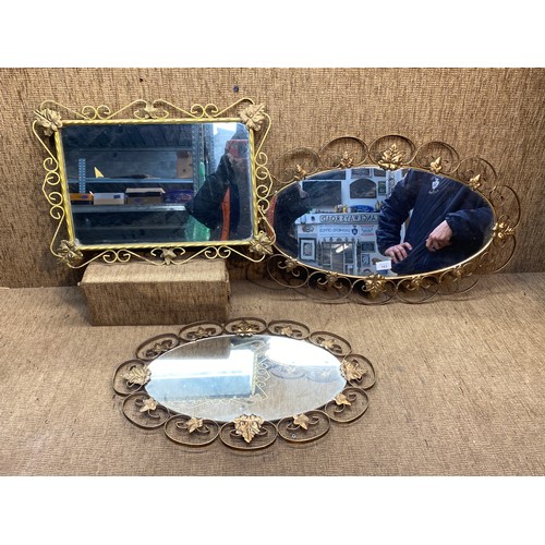 163 - 3 vintage Del Boy mirrors.