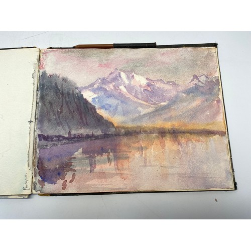 778 - vintage scrap book and a artist concept painting book filled with paintings.