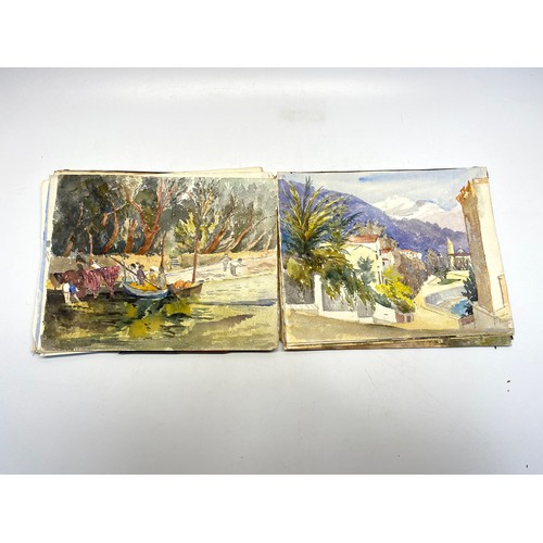 778 - vintage scrap book and a artist concept painting book filled with paintings.