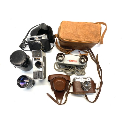 519 - Selection of vintage and retro cameras including: Halina 3000, Halina super 35x and Meopta A8G.