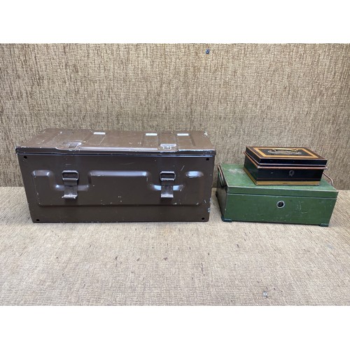 192 - 3 metal military auto boxes.