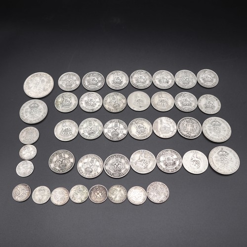 765 - Collection of half silver British coins in varying condition approx. 210g