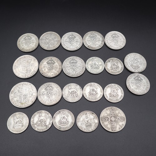 766 - Collection of half silver British coins in varying condition approx. 201g