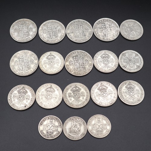 767 - Collection of half silver British coins in varying condition approx. 201g