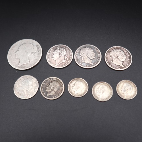 769 - Collection of British silver coins. 38g.